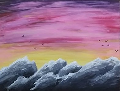 Sunsets are some of my favorite things to paint. I love the colors.